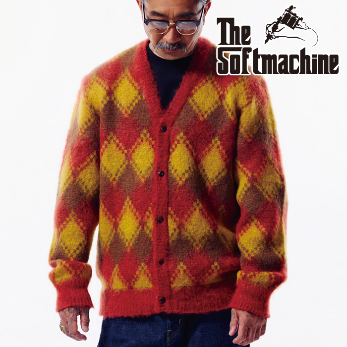SOFTMACHINE (ソフトマシーン)　GEMSTONE CARDIGAN　【カーディガン】【レッド ブルー タトゥー】【2026 AUTUMN&WINTER 先行予約】【