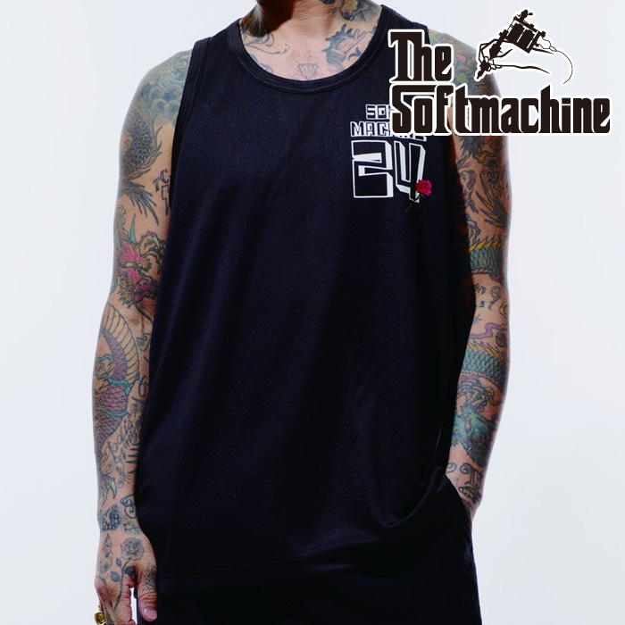 SOFTMACHINE (ソフトマシーン)　 HISTORIA TANK(MESH TANK TOP)　【タンクトップ メッシュ】【ホワイト ブラック タトゥー】【2026 S