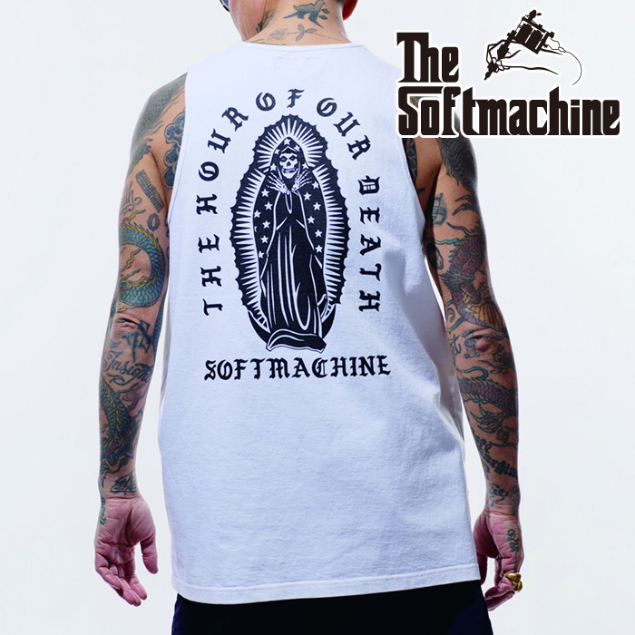 SOFTMACHINE (ソフトマシーン)　 LAST TIME TANK(TANK TOP)　【タンクトップ】【ホワイト ブラック タトゥー】【2026 SUMMER VACATIO