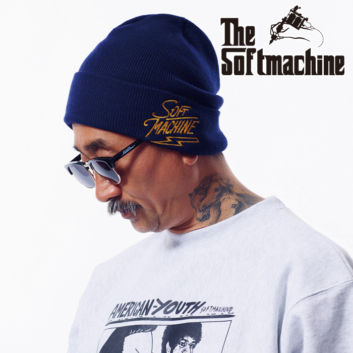 SOFTMACHINE (ソフトマシーン)　LIGHTNING LOGO KNIT CAP　【ニットキャップ】【ブラック ネイビー グリーン タトゥー】【2026 AUTUM