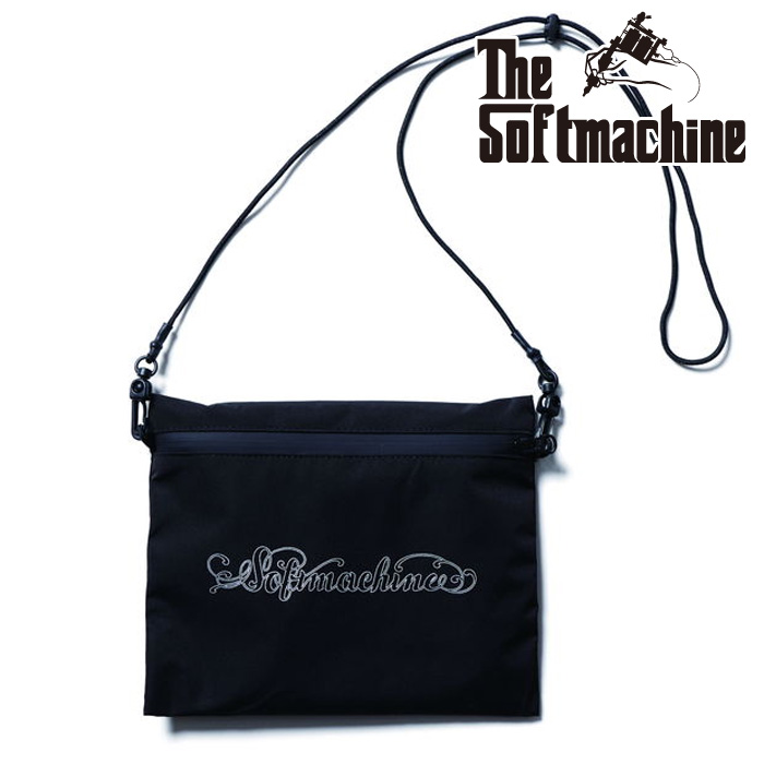 SOFTMACHINE (ソフトマシーン)　MIDNIGHT SACOCHE (REFRECTOR PRINT SACOCHE)　【サコシュ】【ブラック タトゥー】【2026 SUMMER VAC