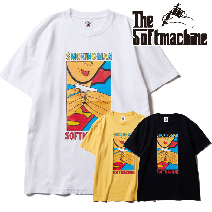 SOFTMACHINE (ソフトマシーン)　SMOKING MAN-T　【Tシャツ】【ホワイト ブラック イエロー タトゥー】【2026 SPRING & SUMMER 先行予
