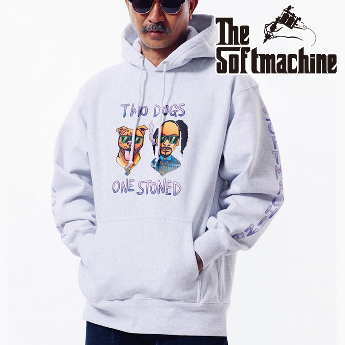SOFTMACHINE (ソフトマシーン)　TWO DOGS HOODED　【フーディ パーカー】【ブラック グレー タトゥー】【2026 AUTUMN&WINTER 先行予