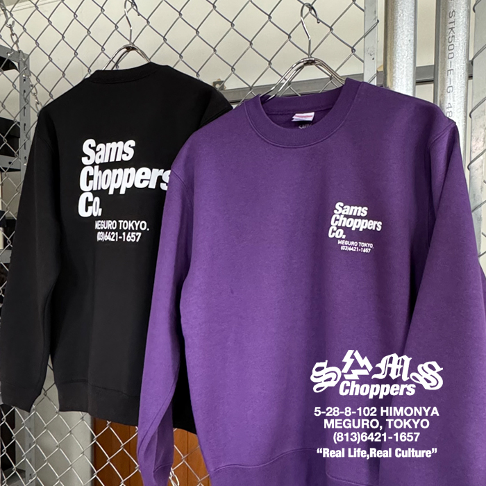 SAMS MOTORCYCLE (サムズモーターサイクル)　 S.C.C.  SWEAT SHIRTS 　【クルーネックスウェット】【ブラック パープル】