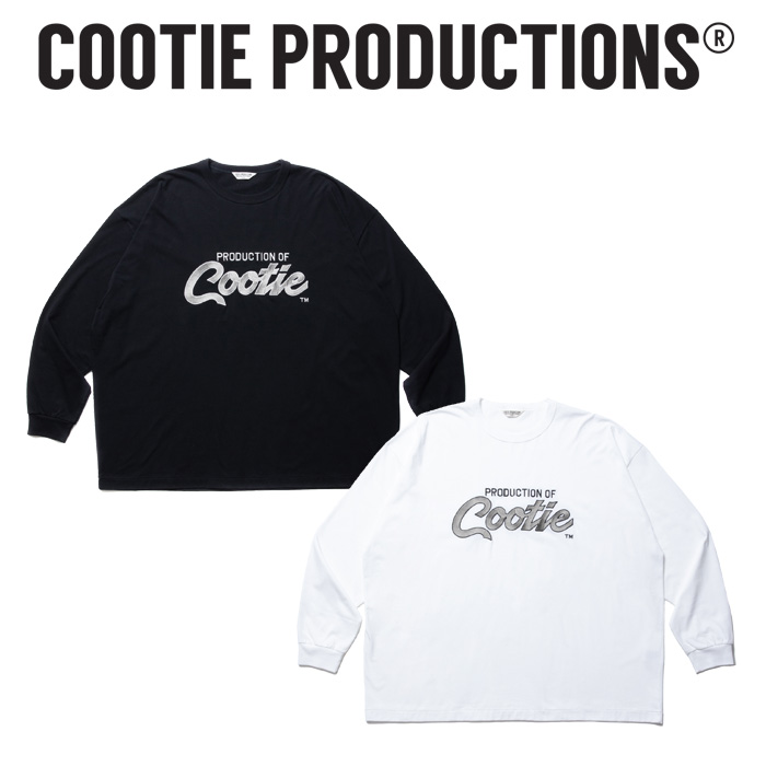 COOTIE (クーティー)　 Embroidery Oversized L/S Tee (PRODUCTION OF COOTIE) 　【ロングスリーブ TEEシャツ】【COOTIE PRODUCTIONS