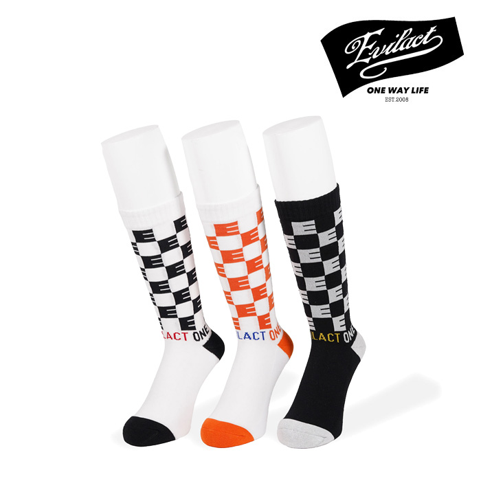 EVILACT (イーブルアクト)　 CHECKER SOCKS　【ソックス】【EA25-ACT1-A02】【2025春夏新作】 　 インタープレイ INTERPLAY