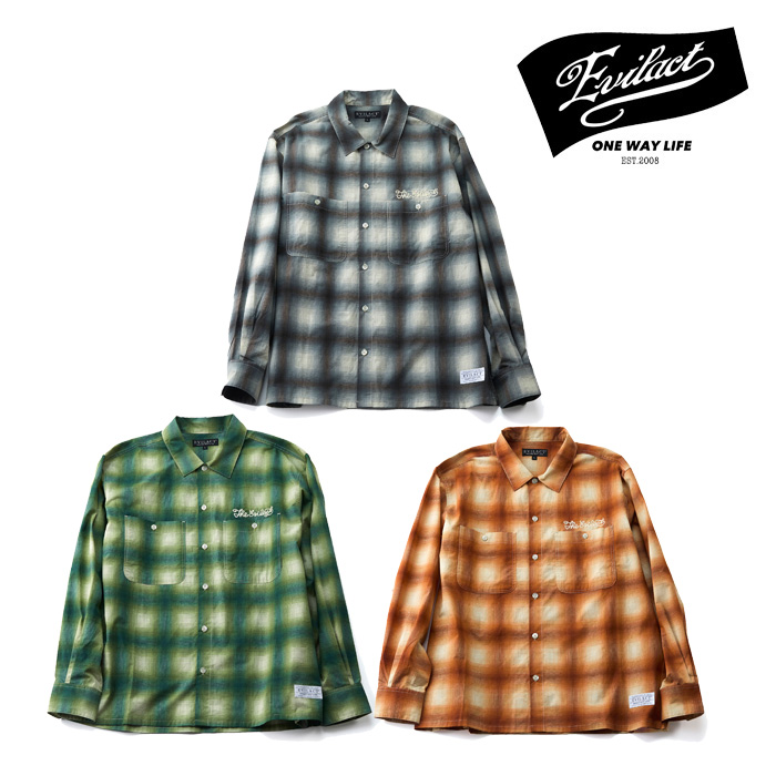 EVILACT (イーブルアクト)　OMBLE SHIRT　【シャツ 長袖】【EA25-ACT1-S01】【2025春夏新作】 　 インタープレイ INTERPLAY