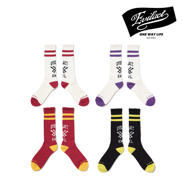 EVILACT (イーブルアクト)　CROSS BONE SOCKS　【ソックス】【EA25-ACT2-A02】【2025 AUTUMN&WINTER新作】 　 インタープレイ INTERP