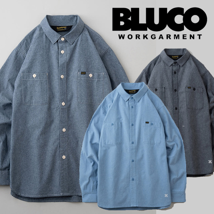 BLUCO (ブルコ)　 CHAMBRAY WORK SHIRT 　【シャンブレーシャツ 長袖】【141-11-121】【2024 SPRING&SUMMER新作】　