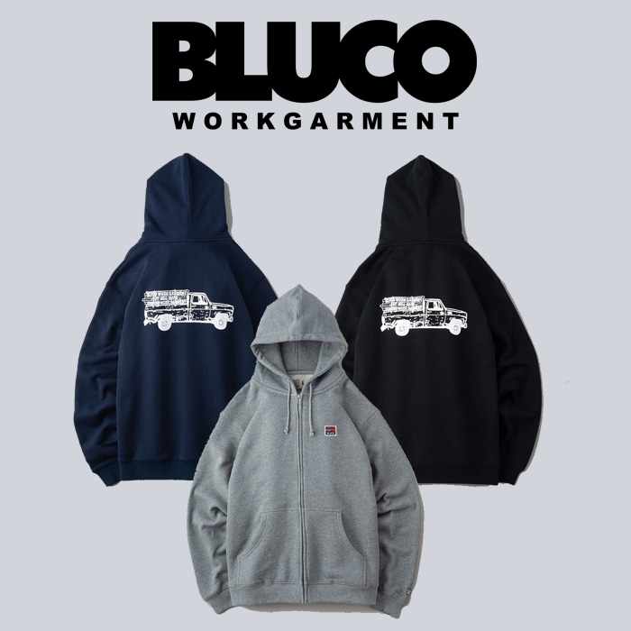 BLUCO (ブルコ)　HEAVY PILE SWEAT ZIP HOODIE -TRUCK-　【パーカー フルジップ】【145-13-017】【お取り寄せ商品 キャンセル不可】