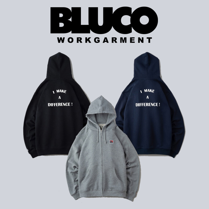 【SALE30%OFF】　BLUCO (ブルコ)　HEAVY PILE SWEAT ZIP HOODIE -DIFFRENCE-　【パーカー フルジップ】【145-13-018】【2024 FALL EX