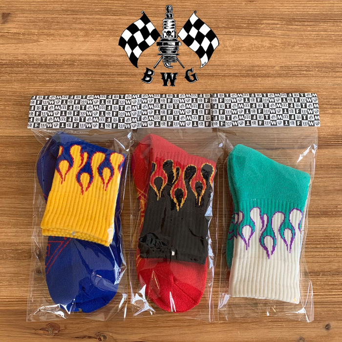 B.W.G　 FLAMES SOCKS 　【ソックス 靴下】【新作 即発送可能】【BLUCO ブルコ】　