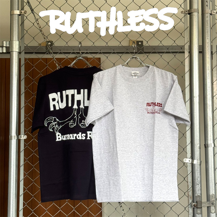 RUTHLESS (ルースレス)　BIG FOOT LOGO S/S TEE　【Tシャツ 半袖】【グレー ネイビー】　
