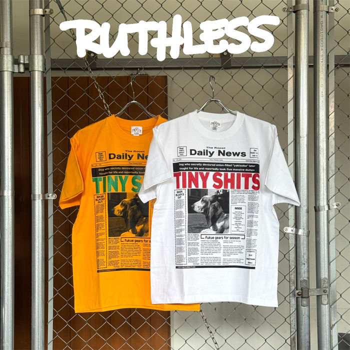 RUTHLESS (ルースレス)　TINY SHIT S/S TEE　【Tシャツ 半袖】【ホワイト イエロー】　