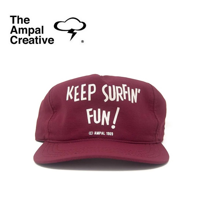 THE AMPAL CREATIVE (ザ・アンパル クリエイティブ)　KEEP SURFIN FUN - Snapback (MAROON)　【キャップ 帽子 定番 人気 カリフォル