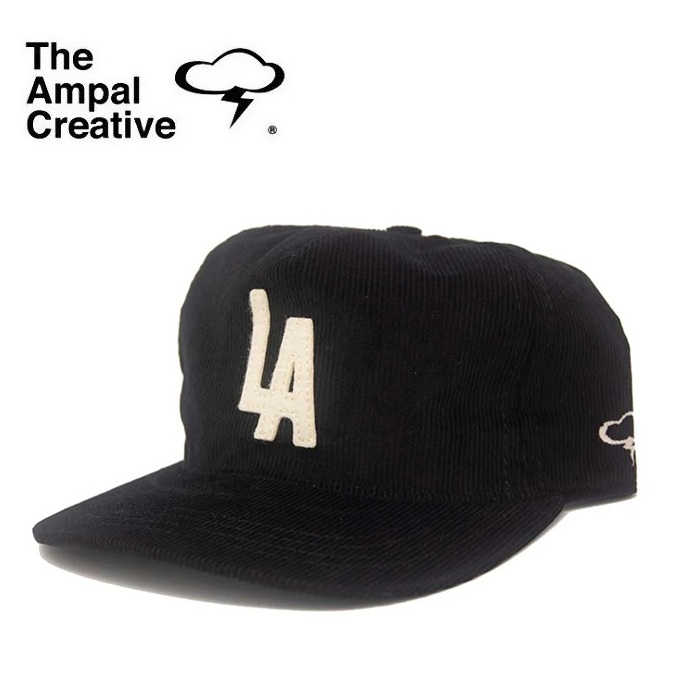 THE AMPAL CREATIVE (ザ・アンパル クリエイティブ)　LA CITY Snapback Cap Black Corduroy　【キャップ 帽子 定番 人気 カリフォル