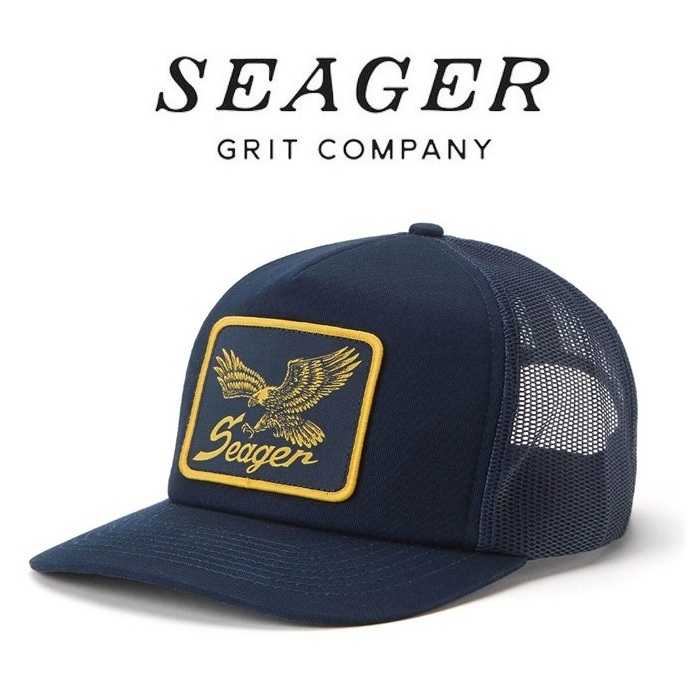 SEAGER(シーガー)　Wingspan Trucker Snapback Cap (NAVY)　【キャップ 帽子】【シーガー キャップ】【定番 人気 シンプル アウトド
