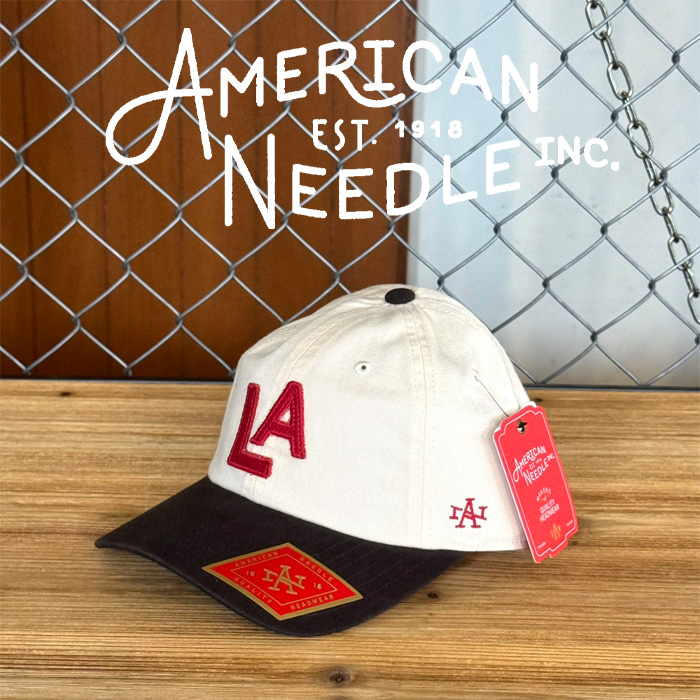 AMERICAN NEEDLE (アメリカンニードル)　ARCHIVE - LOS ANGELES ANGELS(IVORYxBLACK)　【キャップ 帽子 定番 人気 LA ロゴ】【SMU714