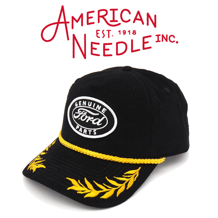AMERICAN NEEDLE (アメリカンニードル)　CORDUROY ROPE - FORD (BLACK)　【キャップ 帽子 定番 人気  ロゴ】【SMU724B-FORD】