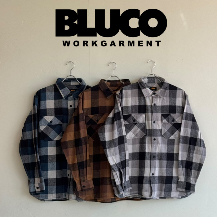 BLUCO (ブルコ)新作　BUFFALO CHECK FLANNEL SHIRT　【ネルシャツ バッファローチェック】【155-11-048】【2025 LATE SUMMER FALL CO
