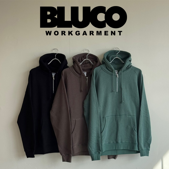 BLUCO (ブルコ)　HEAVY PILE HALF ZIP SWEAT HOODIE　【パーカー ハーフジップ】【155-13-028】【2025 LATE SUMMER FALL COLLECTION