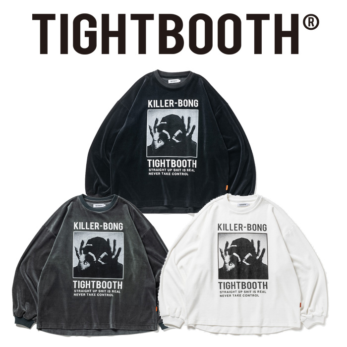 TIGHTBOOTH PRODUCTION (タイトブース プロダクション)× KILLER BONG　TBKB HAND SIGN VELOUR LS　 【ベロア ロングスリーブ TEE】【