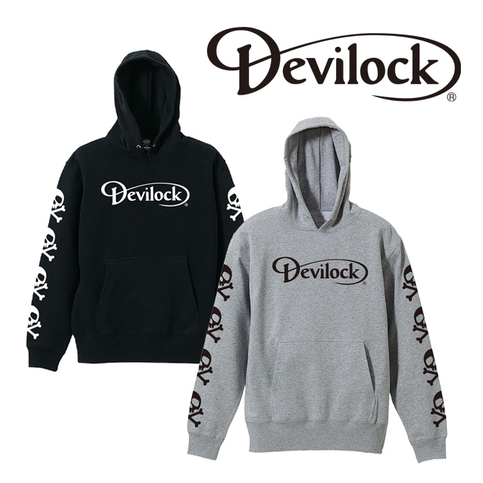 【先行予約商品】　DEVILOCK(デビロック)　DAIMLER & SKULL HOODIE　【パーカー ロゴ】【ダイムラー スカル プリント】【キャンセル