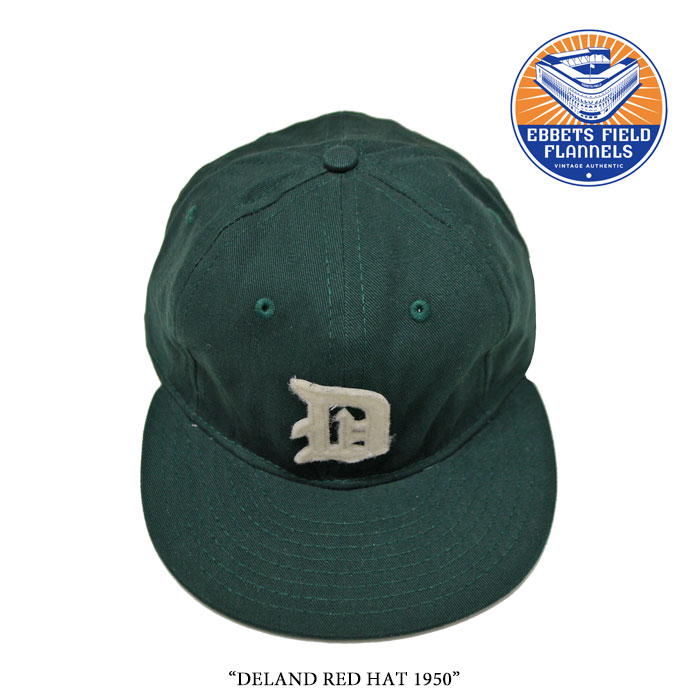 EBBETS FIELD FLANNELS(エベッツフィールドフランネルズ)　DELAND RED HAT 1950　【EBBETS FIELD FLANNELS コットンツイルキャップ】