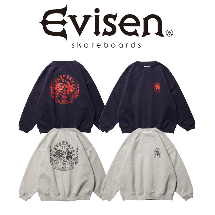 Evisen Skateboards (エヴィセン スケートボード)　 EMBLEM CREW SWEAT 　 【クルーネックスウェット】【エビセン スケートボード Ev