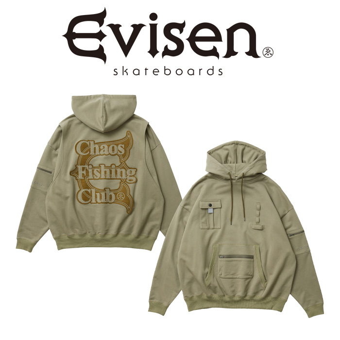 Evisen Skateboards (エヴィセン スケートボード)　 Chaos Fishing Club EVENING BITE HOODIE 　 【プルオーバーパーカー】【エビセ