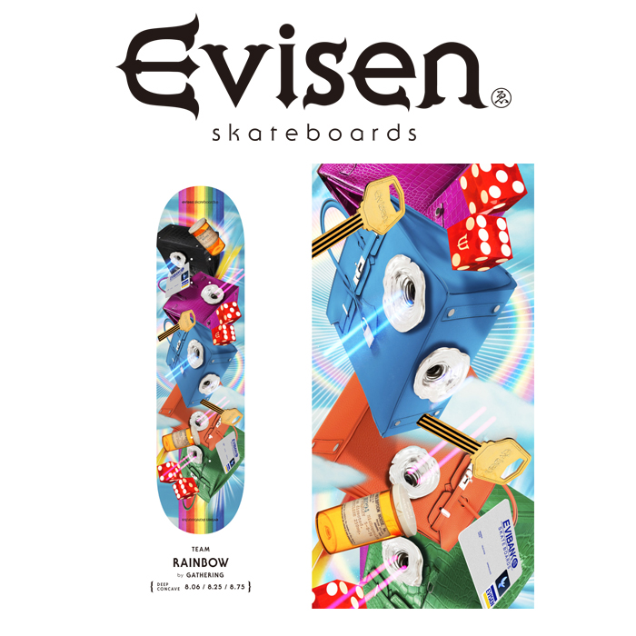 【EVISEN】 Evisen Skateboards (エヴィセン スケートボード)　 RAINBOW by 田中ケイ　 【デッキ スケートボード スケボー】【エビセ