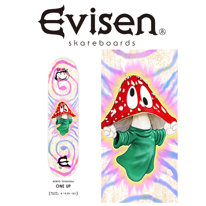 【EVISEN】 Evisen Skateboards (エヴィセン スケートボード)　 KENTO YOSHIOKA / ONE UP 　 【デッキ スケートボード スケボー】【