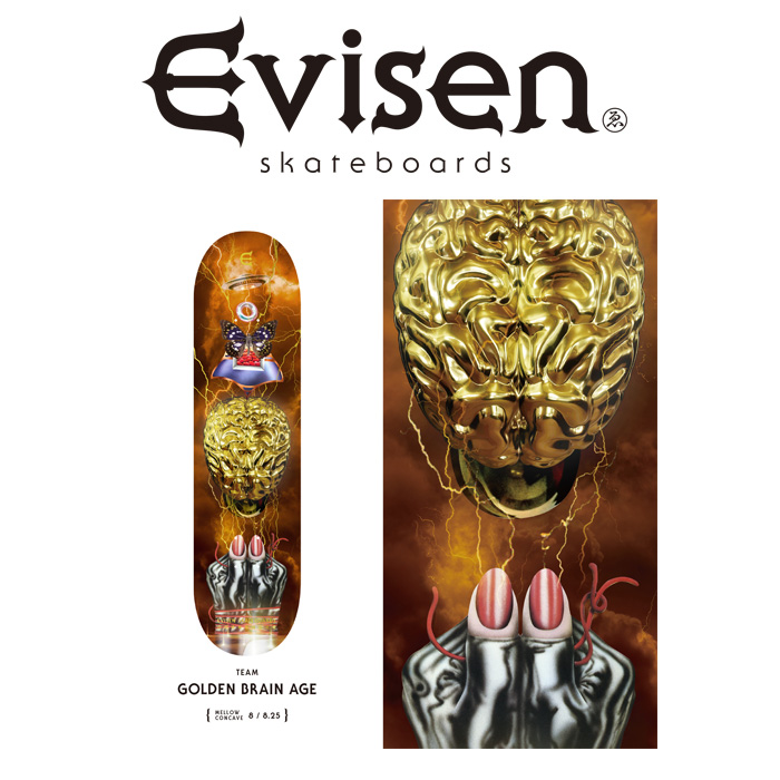 【EVISEN】 Evisen Skateboards (エヴィセン スケートボード)　 GOLDEN BRAIN AGE 　 【デッキ スケートボード スケボー】【エビセン