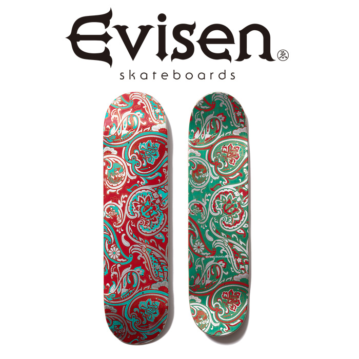 【EVISEN】 Evisen Skateboards (エヴィセン スケートボード)　 PAISLEY RED TURQUOISE (TEAMモデル) 　 【デッキ スケートボード ス