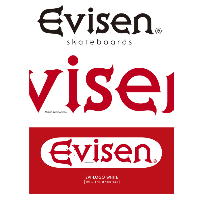 【EVISEN】 Evisen Skateboards (エヴィセン スケートボード)　 EVI-LOGO WHITE 　 【デッキ スケートボード スケボー】【エビセン