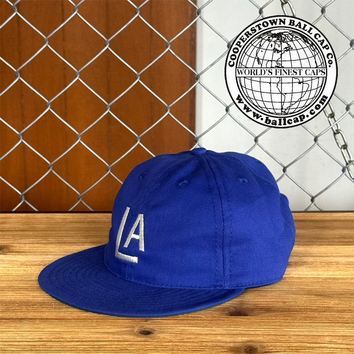 COOPERSTOWN BALL CAP (クーパーズタウンボールキャップ)　Brushed Bull Denim Logo Cap 1943 Los Angeles Angels (ROYAL)　【ロサン