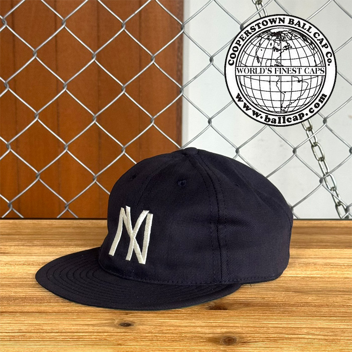 COOPERSTOWN BALL CAP (クーパーズタウンボールキャップ)　Brushed Bull Denim Logo Cap 1935 NYBYC (NAVY)　【ニューヨーク ブラッ