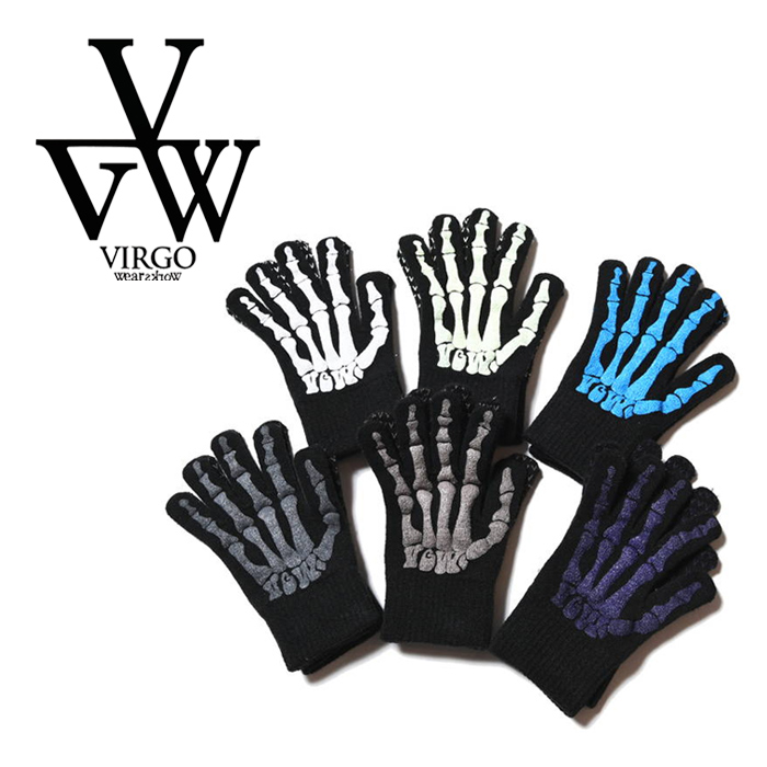 VIRGOwearworks (ヴァルゴウェアワークス) 　 SKULLS HAND GLOOVE　【手袋 てぶくろ グローブ】【VG-GD-724】【2022AUTUMN&WINTER新