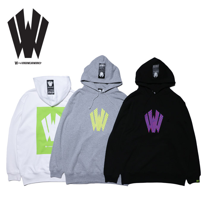 W + by VIRGOwearworks (ヴァルゴウェアワークス)  　Warp logo pull over hoodie　【フーディー パーカー】【W-SWT-008】【2025AUTU