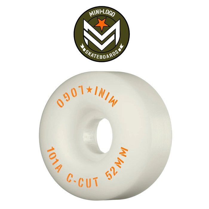 Mini Logo(ミニロゴ)　C-CUT "2" 101A WHITE SKATEBOARD WHEELS 　【ミニロゴ スケートボード スケボー パーツ ウィール】【ハードウ
