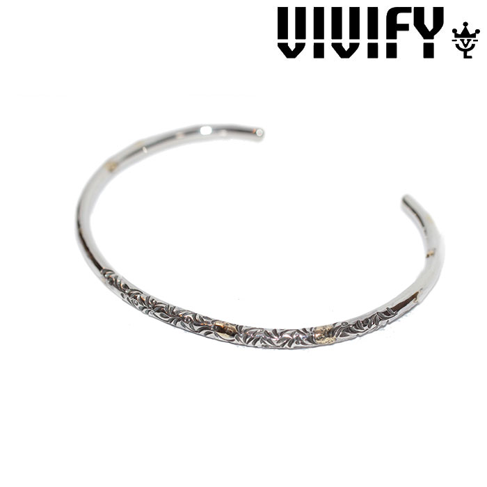 VIVIFY(ヴィヴィファイ)(ビビファイ)　Arabesque Bangle w/gold（3mmbody）　【オーダーメイド 受注生産】　【キャンセル不可】　【V