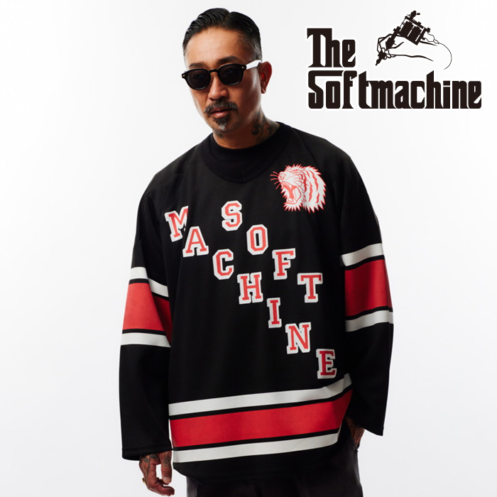 SOFTMACHINE (ソフトマシーン)　BITE BACK-HT　【ホッケーシャツ】【ホワイト ブラック タトゥー】【2025 SPRING&SUMMER COLLECTION