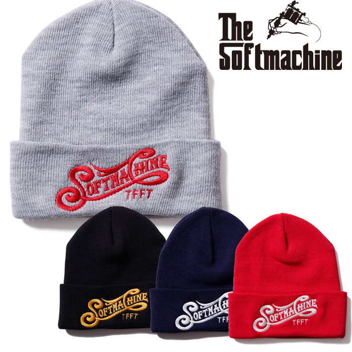 SOFTMACHINE (ソフトマシーン)　BURP KNIT CAP　【ニットキャップ】【ブラック ネイビー グレー レッド タトゥー】【2025 AUTUMN&WIN