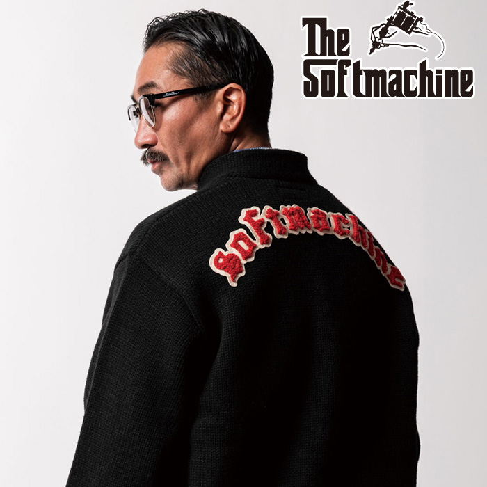 SOFTMACHINE (ソフトマシーン)　 CREST SWEATER　【セーター】【ブラック グレー タトゥー】【2025 AUTUMN&WINTER 先行予約】【予約