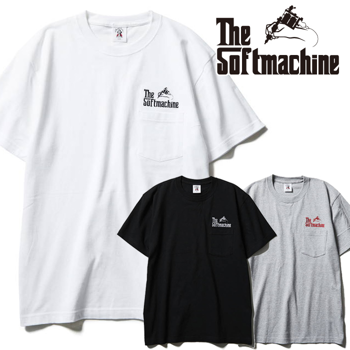 SOFTMACHINE (ソフトマシーン)　GOD-PT　【ポケットTシャツ】【ホワイト ブラック タトゥー】【2024 SUMMER VACATION 先行予約】【キ