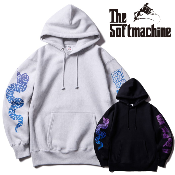 SOFTMACHINE (ソフトマシーン)　TRACES HOODED　【パーカー フーディー】【ブラック グレー タトゥー】【2025 AUTUMN&WINTER 新作】