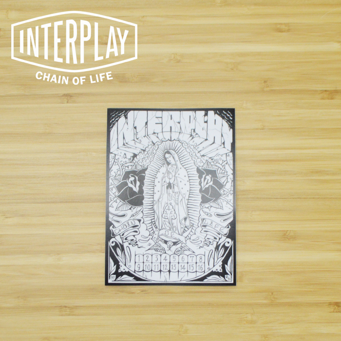 INTERPLAY(インタープレイ) PRAY FOR ALL STICKER(WHITE)　【インタープレイオリジナルステッカー マリア】【RAT HOLE STUDIO】【WEI