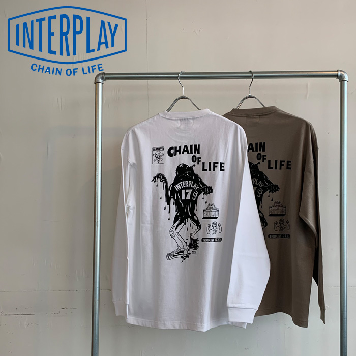 RAT HOLE STUDIO × GRINDLODGE × INTERPLAY　INTERPLAY 17th LONGSLEEVE TEE　【INTERPLAY インタープレイ GRINDLODGE グラインドロ