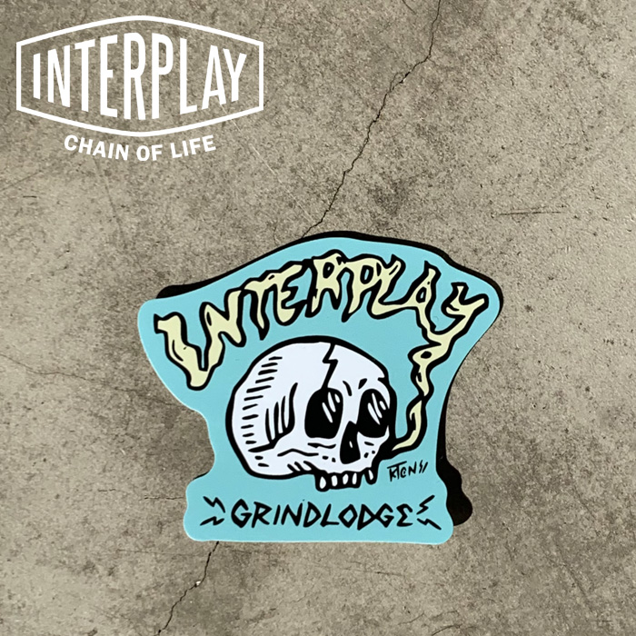 GRINDLODGE × INTERPLAY　 SKULL STICKER　【ステッカー シール】【INTERPLAY インタープレイ GRINDLODGE グラインドロッヂ コラボレ