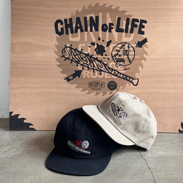 GRINDLODGE × INTERPLAY　BAD BALL 6PANEL CAP　【GRINDLODGE グラインドロッヂ INTERPLAY インタープレイ  コラボレーション】【キ